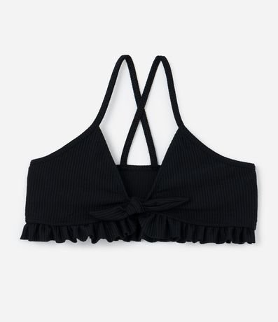 Bikini Infantil en Microfibra  con Tiras Cruzadas y Texturizado - Talle 5 a 14 años 3