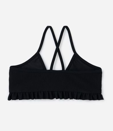 Bikini Infantil en Microfibra  con Tiras Cruzadas y Texturizado - Talle 5 a 14 años 4