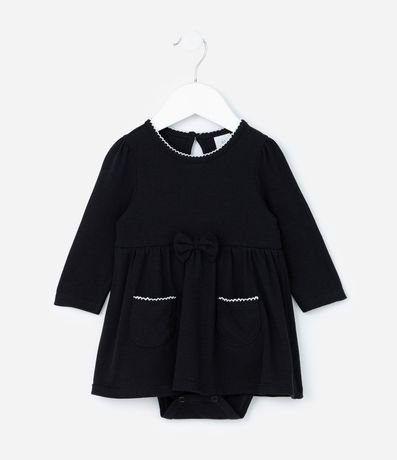 Vestido Body Infantil con Bolsos y Detalles Contrastantes - Talle a 18 meses