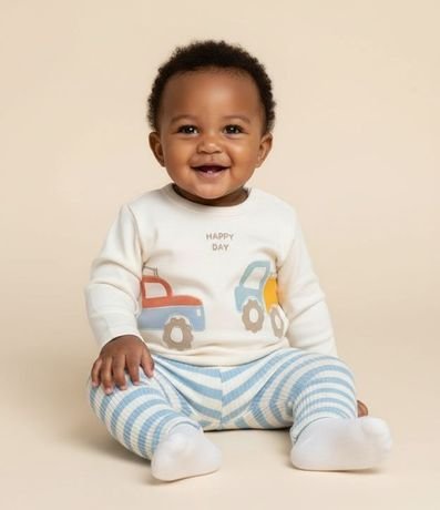 Conjunto Infantil con Estampa Coches Interativos  - Talle 0 a 18 meses 1