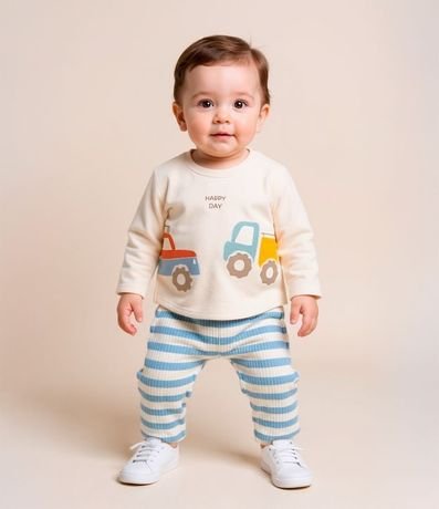 Conjunto Infantil con Estampa Coches Interativos  - Talle 0 a 18 meses 2