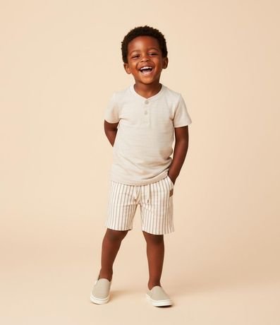 Bermuda Infantil con Estampa Rayada - Talle 1 a 6 años