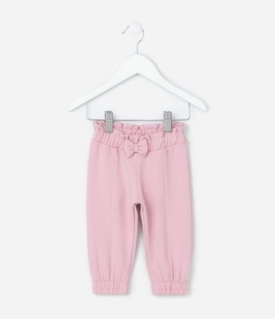 Pantalón Clochard Infantil Calentita con Moña Aplicado - Talle 0 a 18 meses