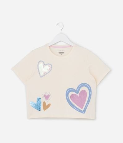 Blusa Cropped Infantil con Bordado en Lentejuelas - Talle 5 a 14 años