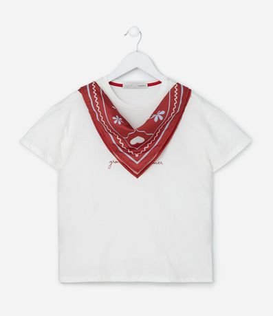 Remera Infantil con Lettering y Pañuelo - Talle 5 a 14 años