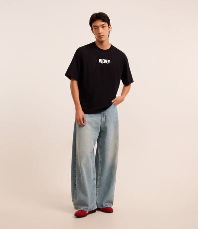 Pantalón Barrel en Jeans con Bolsillos
