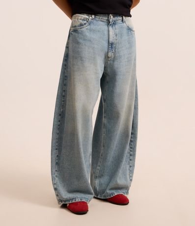 Pantalón Barrel en Jeans con Bolsillos 2