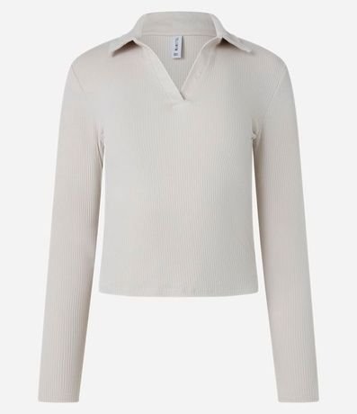 Blusa en Rib con Cuello Polo 4