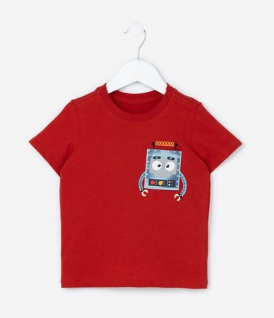 Remera Infantil con Pequeño Bolsillo Estampa Robo - Talle 1 a 6 años