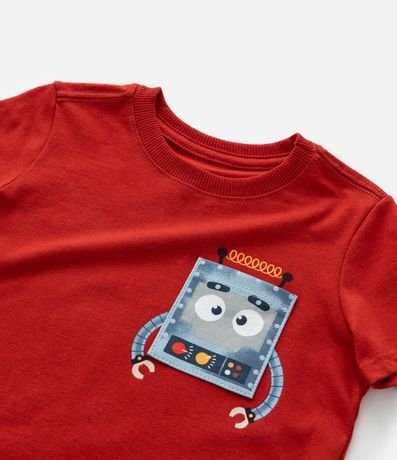 Remera Infantil con Pequeño Bolsillo Estampa Robo - Talle 1 a 6 años 6