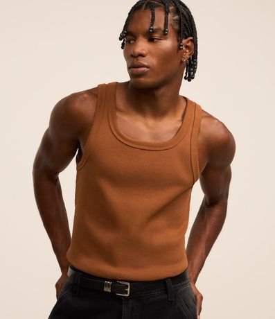 Musculosa Regular Básica en Rib de Algodón 2