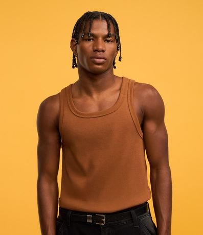 Musculosa Regular Básica en Rib de Algodón 4