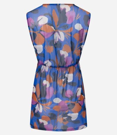 Salida de Playa Vestido corto en Tule Floral con Torcedura Delantera 6