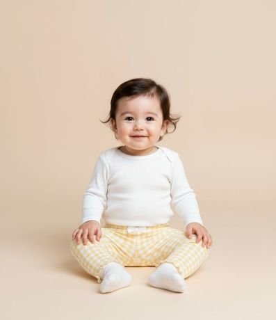 Pantalón Legging Infantil con Estampa de Cuadros Vichy - Talle RN a 18 meses 1