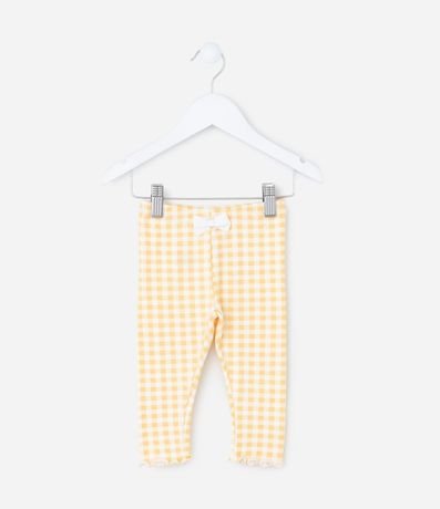 Pantalón Legging Infantil con Estampa de Cuadros Vichy - Talle RN a 18 meses
