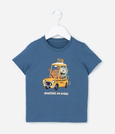 Remera Infantil con Estampa Monstruitos en un Taxi - Talle 1 a 6 años