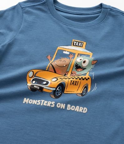 Remera Infantil con Estampa Monstruitos en un Taxi - Talle 1 a 6 años 4