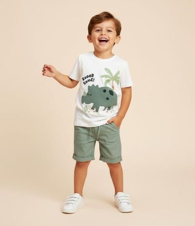 Remera Infantil con Estampa Texturizada Dino - Talle 1 a 6 años 1