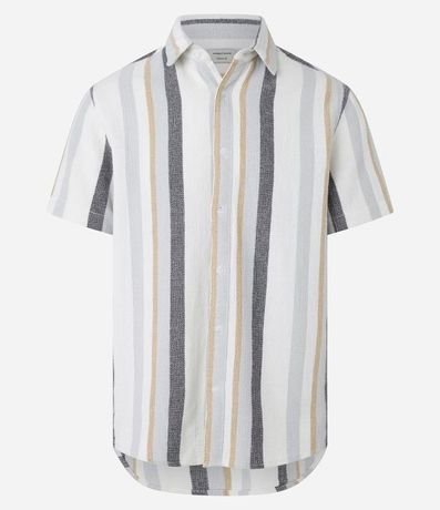 Camisa en Algodón Texturizada con Estampa Rayas 5