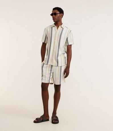 Camisa en Algodón Texturizada con Estampa Rayas 2