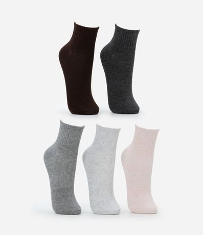 Kit 05 Medias Cano Mediano Deportivas en Algodón 2