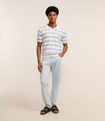 Pantalón Slim en Jeans con Bolsillos y Etiqueta Aplicada
