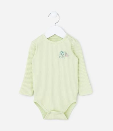 Body Infantil Canelado con Bordado Dinosaurio - Talle 0 a 18 meses 2