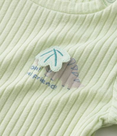 Body Infantil Canelado con Bordado Dinosaurio - Talle 0 a 18 meses 8