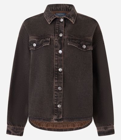 Campera Western Trucker en Jeans con Efecto Tintado 5