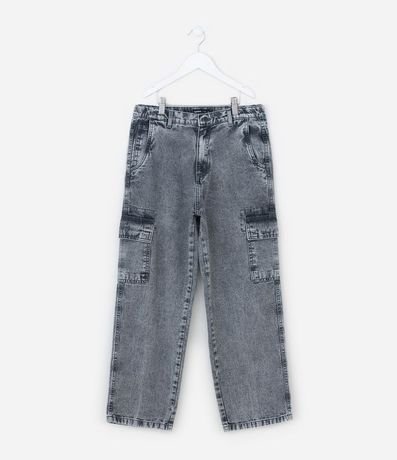 Pantalón Baggy Infantil en Jeans con Bolsillos Cargo - Talle 5 a 14 años