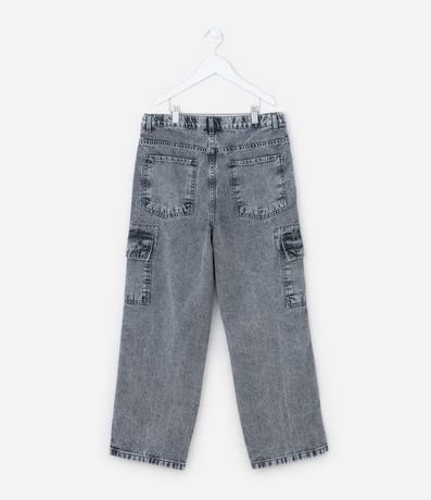 Pantalón Baggy Infantil en Jeans con Bolsillos Cargo - Talle 5 a 14 años 2