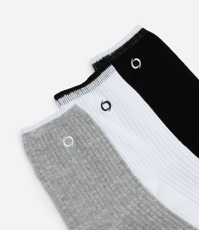 Kit 03 Medias Caña Larga Deportivas en Algodón con Bordado Get Over 4