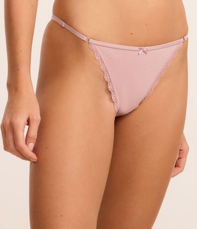 Kit 02 Bombachas Colaless Hilo Doble en Algodón con Detalles en Encaje 3