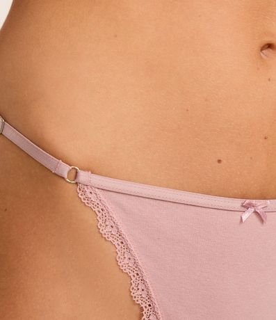 Kit 02 Bombachas Colaless Hilo Doble en Algodón con Detalles en Encaje 5