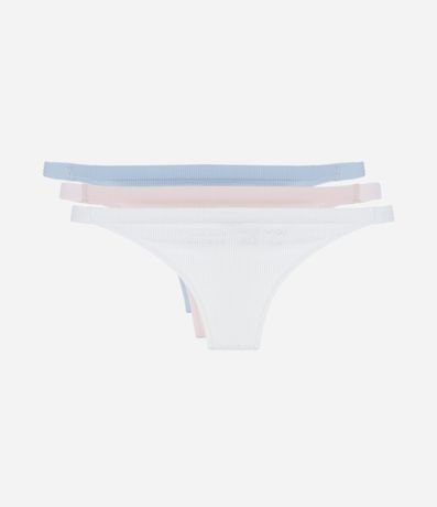 Kit 03 Bombachas Colaless Hilo Seamless Texturizadas