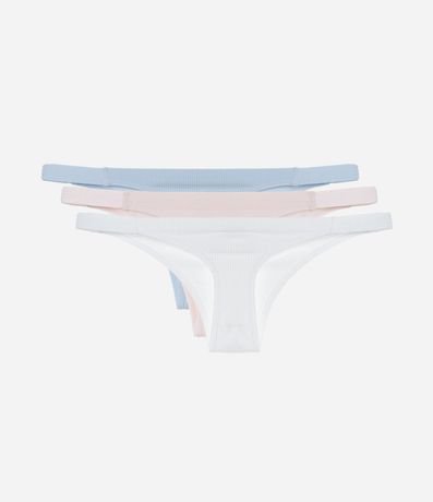 Kit 03 Bombachas Colaless Hilo Seamless Texturizadas 2