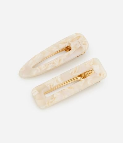 Kit 02 Pinzas para el Pelo en Resina con Efecto Marmoleado