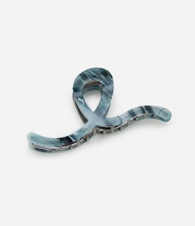 Pinza para el Pelo en Resina con Estampa Grafito Marmoleado