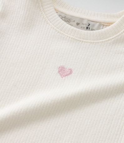 Blusa Infantil Acanalada con Bordado Corazón - Talle 1 a 6 años 4