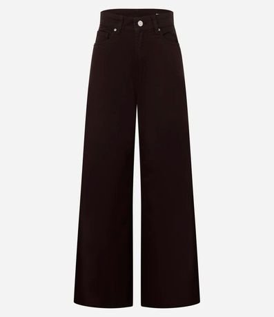 Pantalón Wide Leg en Sarga con Pespontos Contrastantes 6