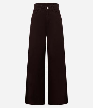 Pantalón Wide Leg en Sarga con Pespontos Contrastantes 8