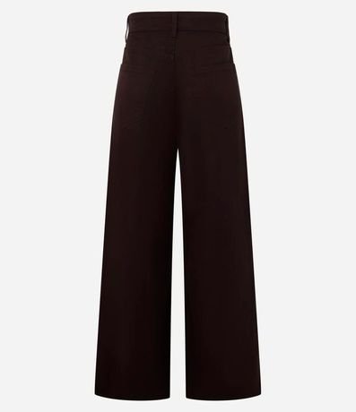 Pantalón Wide Leg en Sarga con Pespontos Contrastantes 7