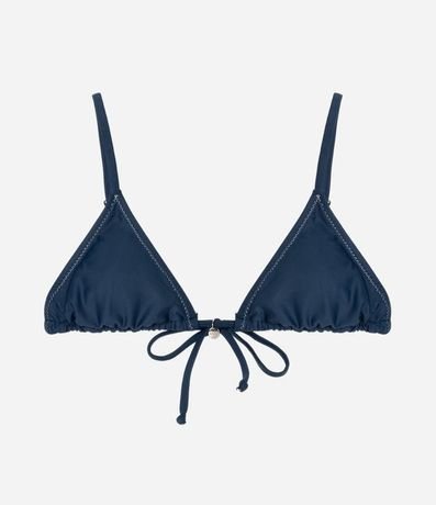 Bikini Top Triangular Fruncido en Microfibra con Pespunte Contrastante 5