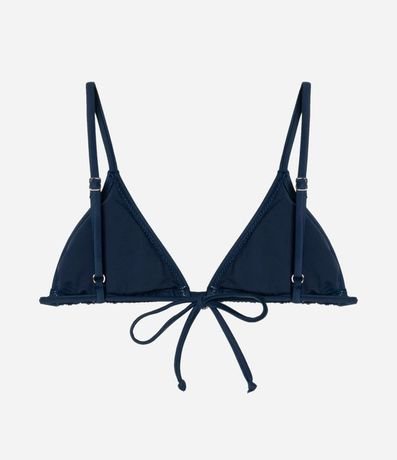 Bikini Top Triangular Fruncido en Microfibra con Pespunte Contrastante 6