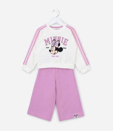 Conjunto Infantil con Bordado Lentejuela y Estampa Minnie - Talle 1 a 6 años