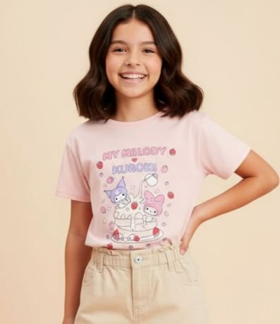 Remera Infantil con Estampa My Melody y Kuromi - Talle 5 a 14 años