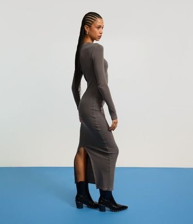 Vestido New Midi con Drapeado Lateral y Fenda en la Parte Baja 4