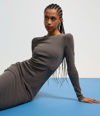 Vestido New Midi con Drapeado Lateral y Fenda en la Parte Baja 5