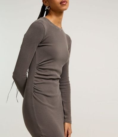 Vestido New Midi con Drapeado Lateral y Fenda en la Parte Baja 3