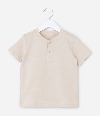 Remera Infantil con Cuello Henley Texturizada - Talle 1 a 6 años 2